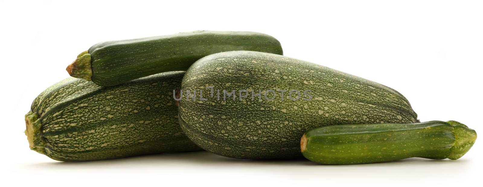 Green marrows on white background