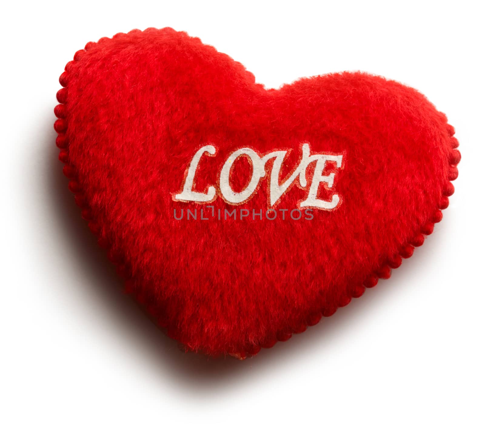 Red heart with love word