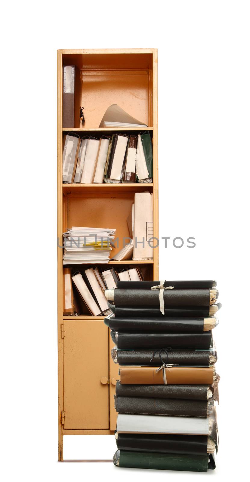Office bookcase with data folders
