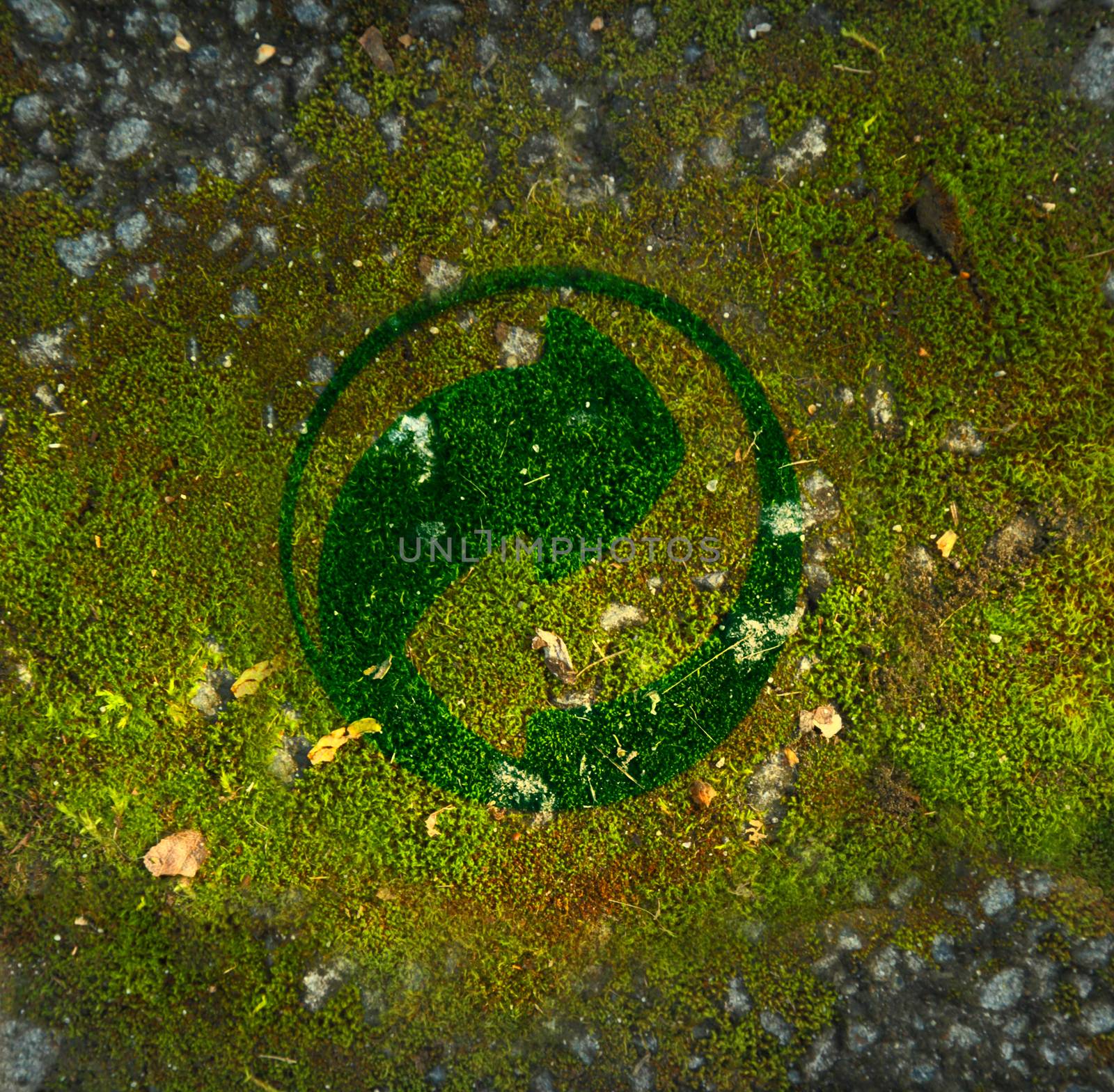 Der Grune Punkt sign on grass