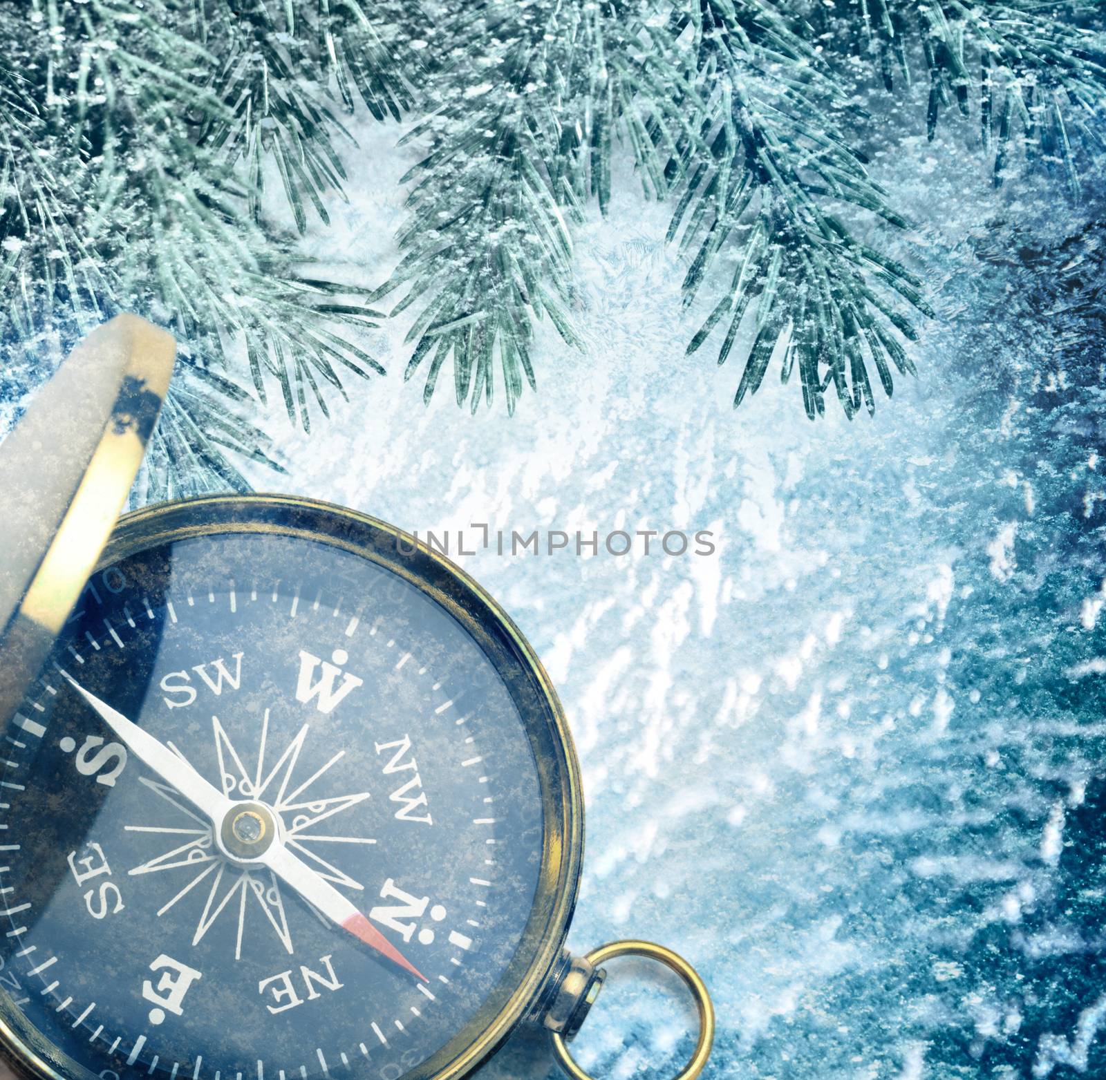 Compass on snow by Garsya