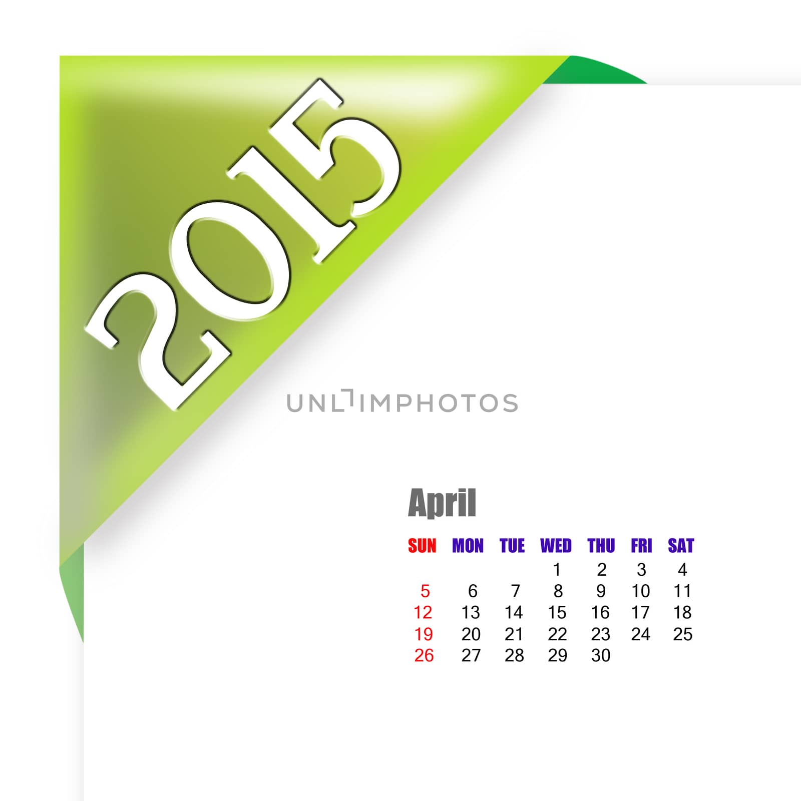 April 2015 - Calendar series with coner fold design