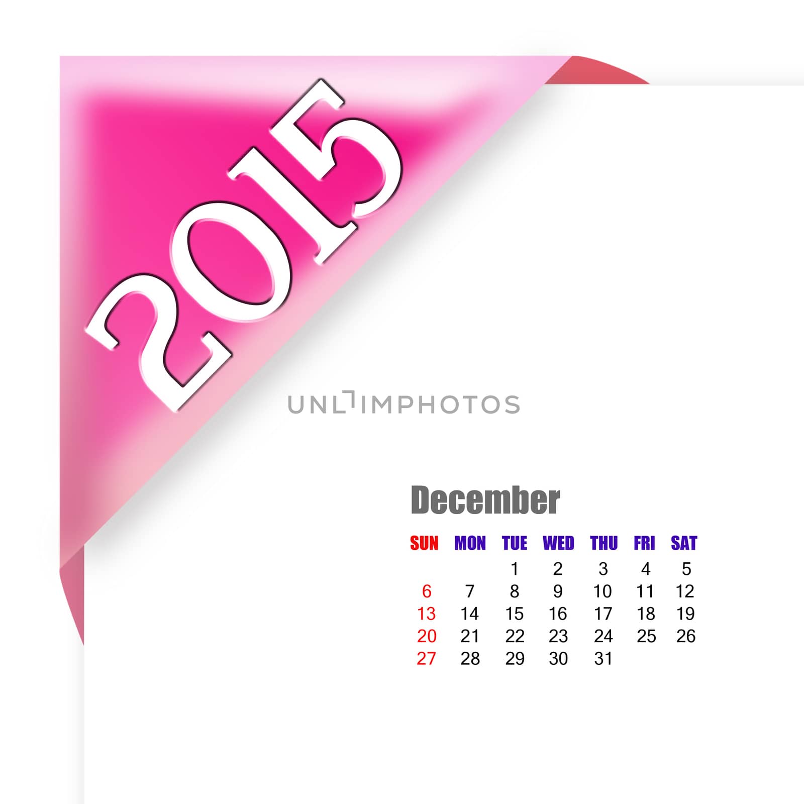 December 2015 - Calendar series with coner fold design
