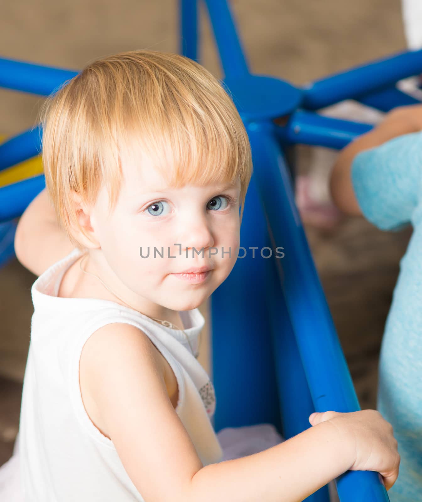 Outdoor portrait  of cute little girl in summer day