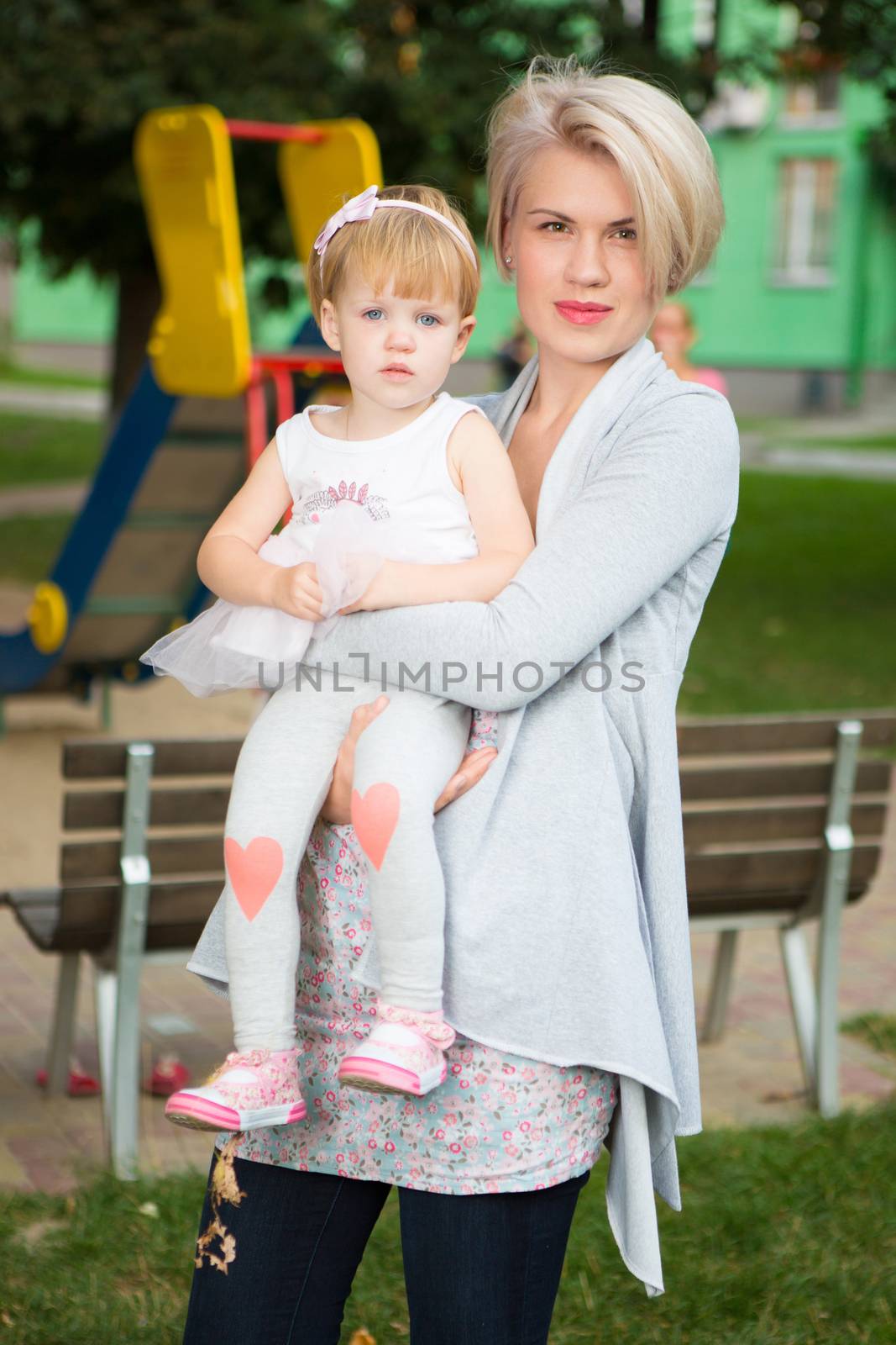 Portrait of a mother with her 2 years old child