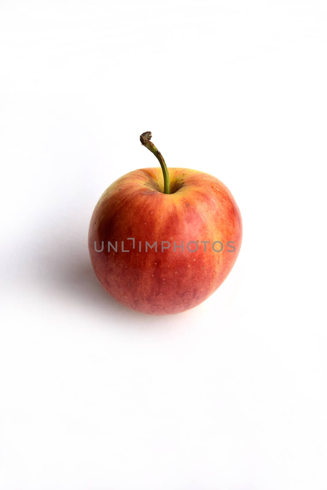 pink apple on white background.