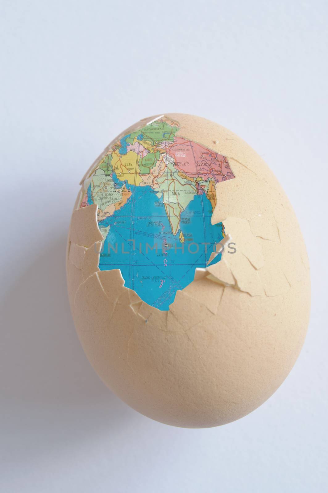 New world cracking open from an egg