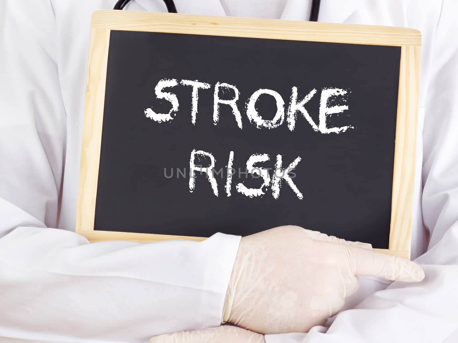 Doctor shows information: stroke risk