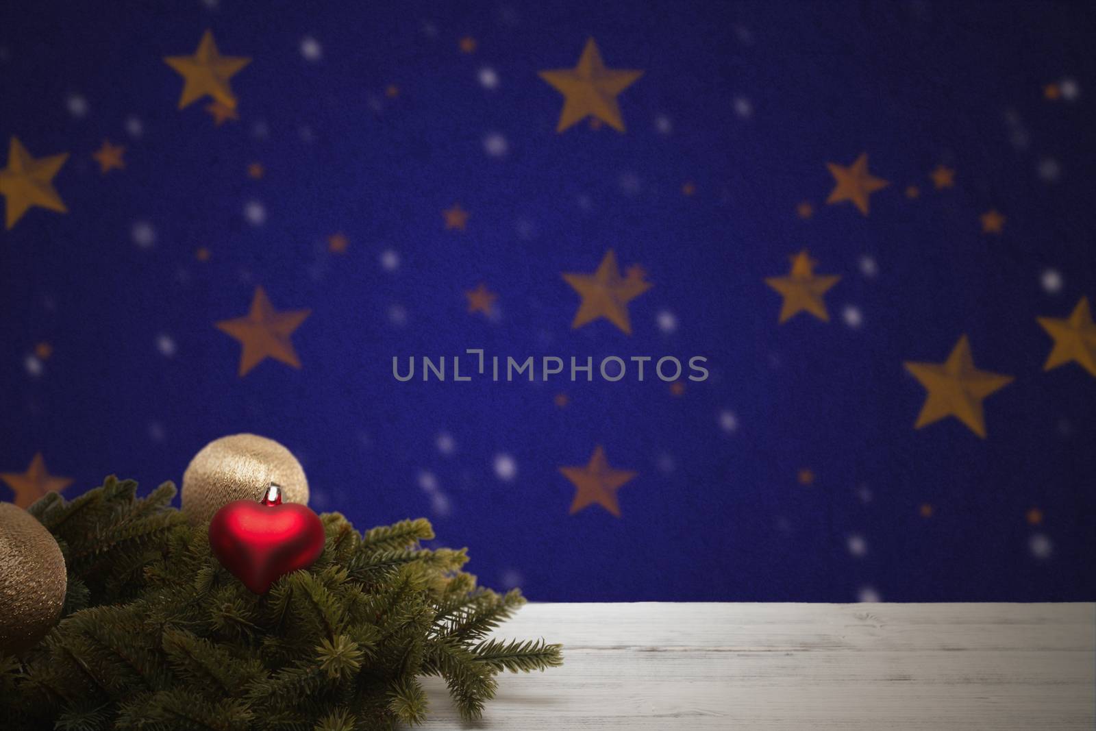 advent time or Christmas card with festive background and copyspace