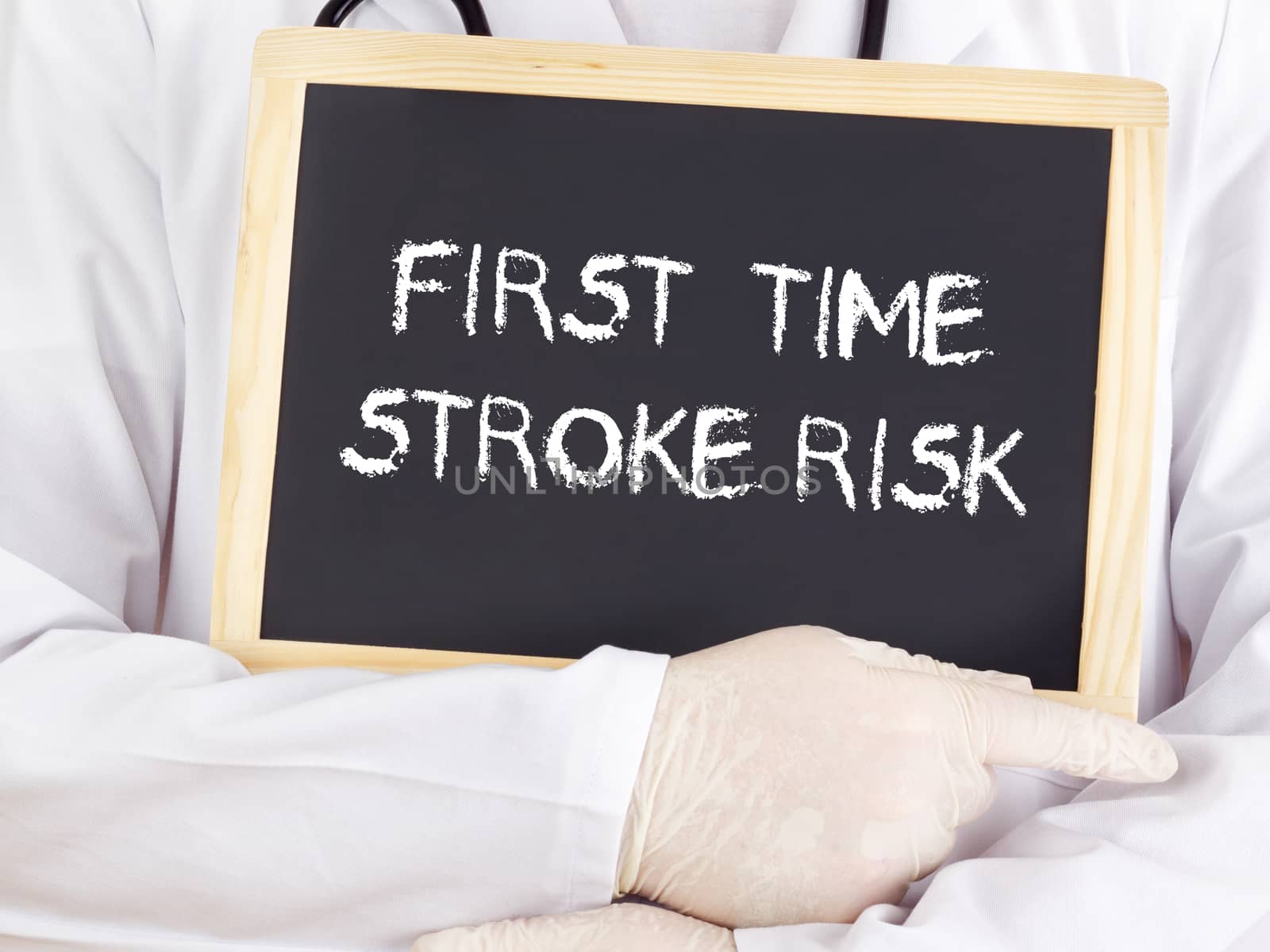 Doctor shows information: first-time stroke risk