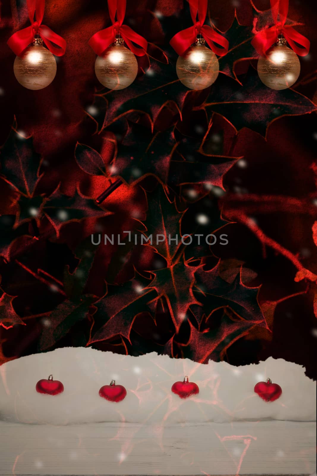 advent time or Christmas card with festive background and copyspace