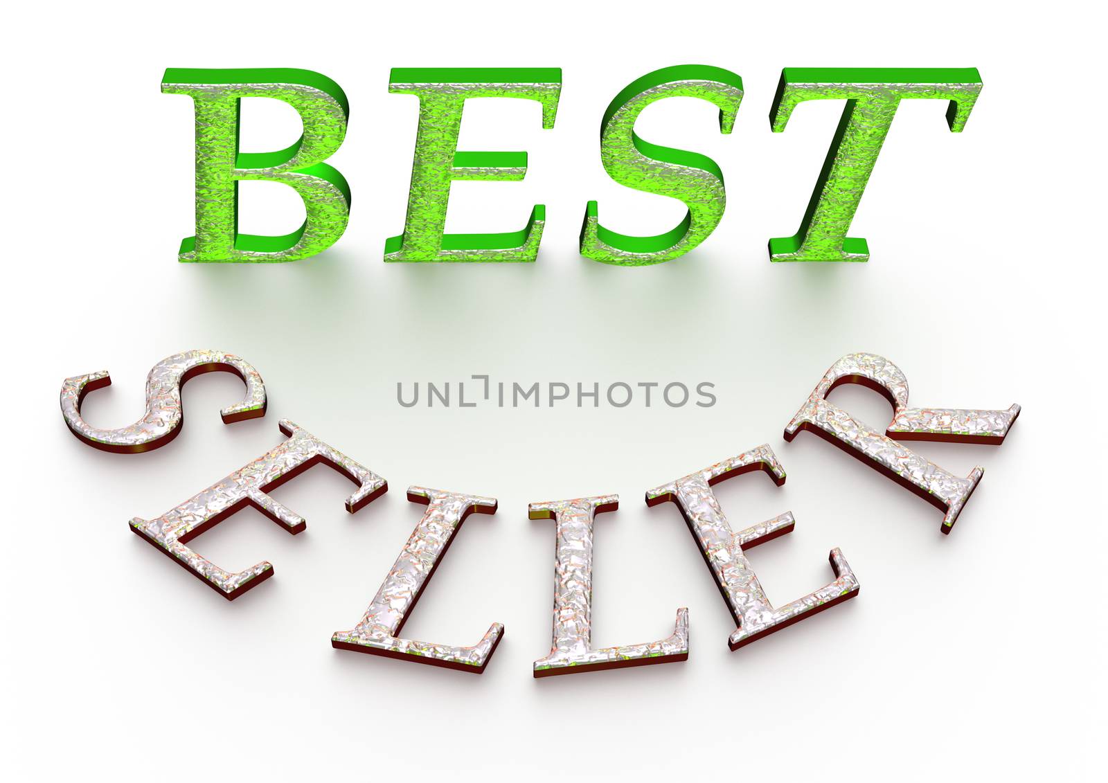 Glossy gold three-dimensional inscription Best seller as a sign.