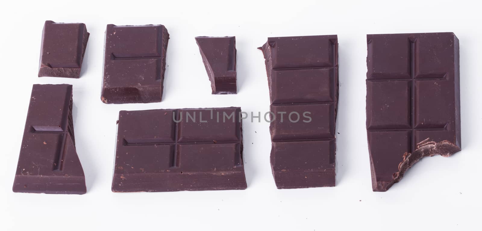 Sweet chocolate on a white background