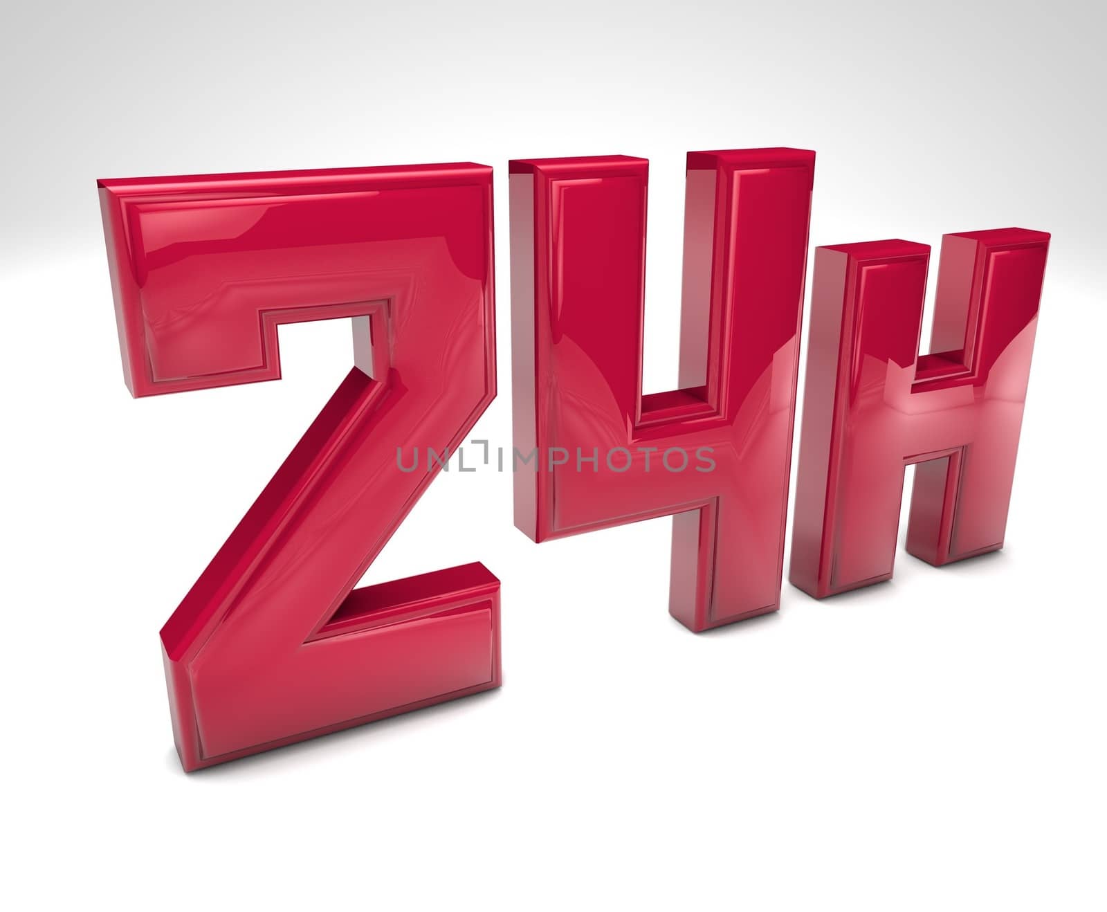 Rendering of a 24 hours red symbol