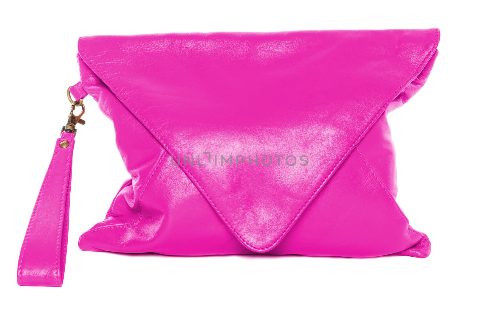 Deep pink colour woman bag isolated on white background