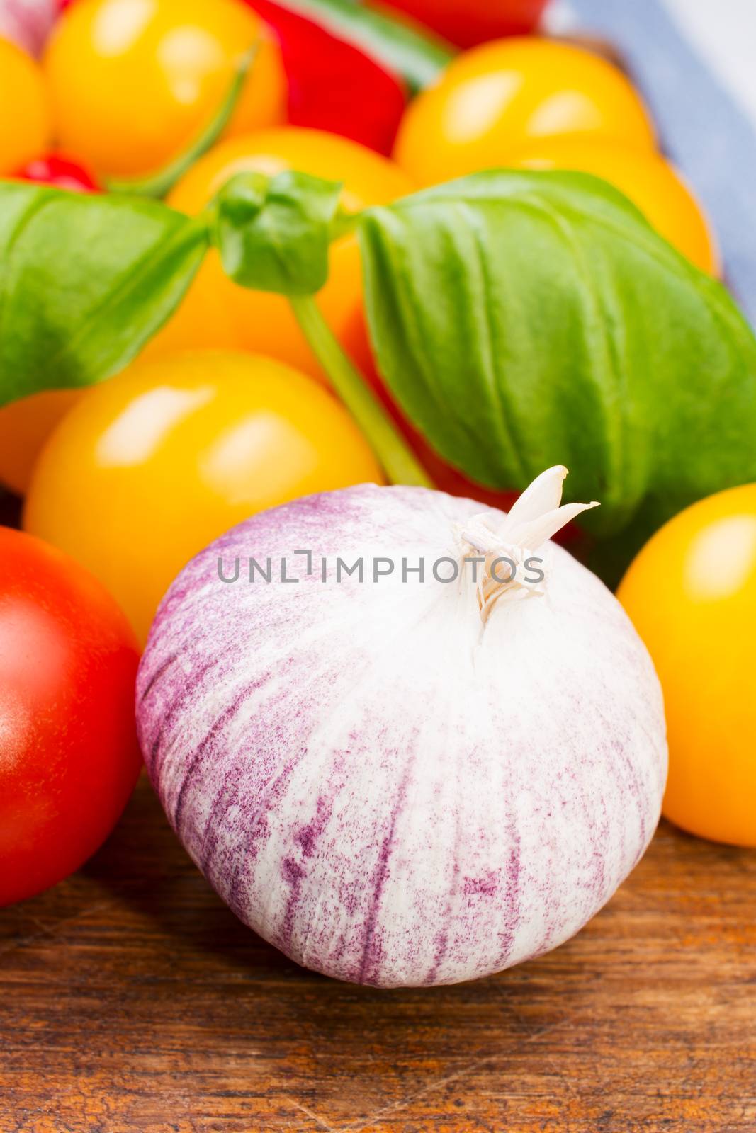 Fresh vegetables on table close up