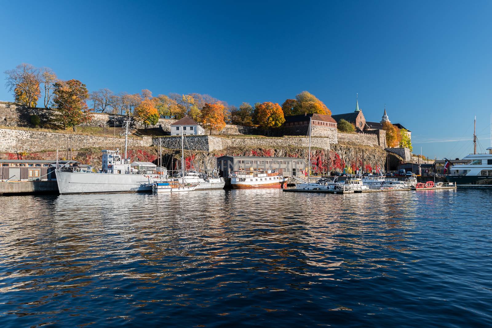 View at Akershus Fortress at fall by Nanisimova