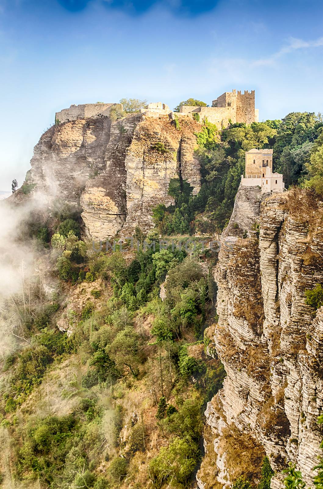 View over Medieval Castle of Venus in Erice, Sicily, summer 2014