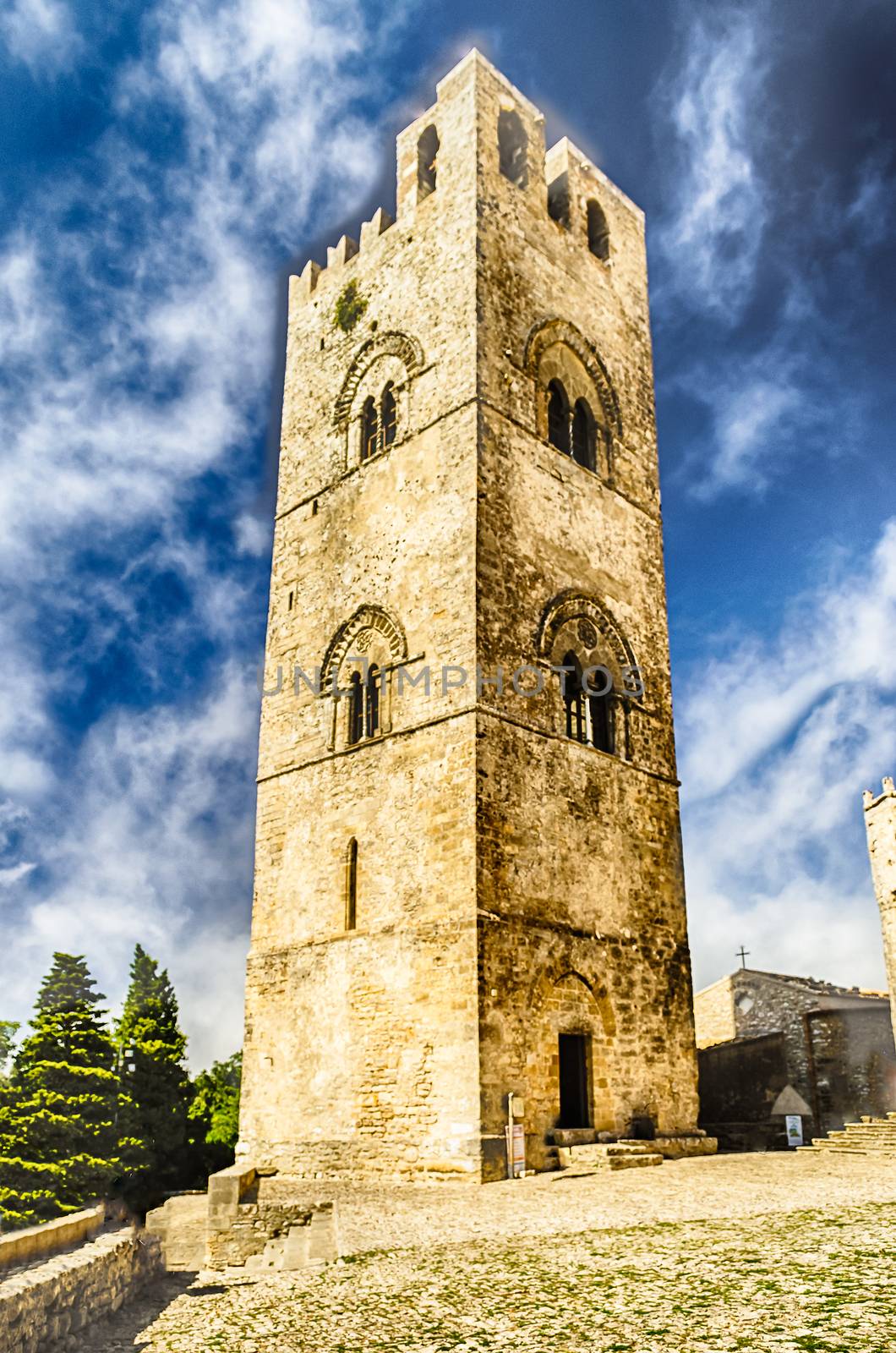 Bell Tower at the Cathedral of Erice, Sicily by marcorubino