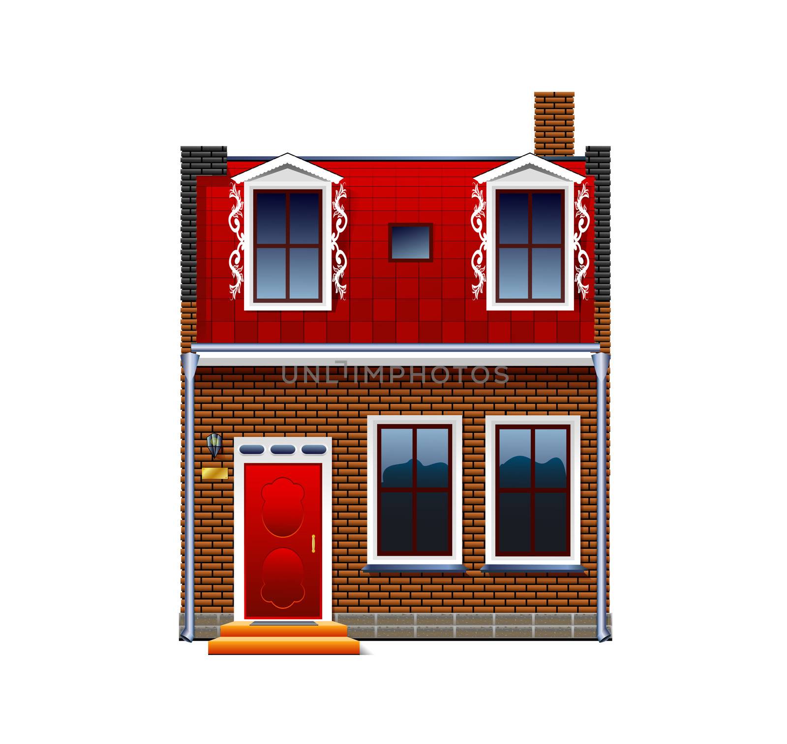 A small house on a white background.