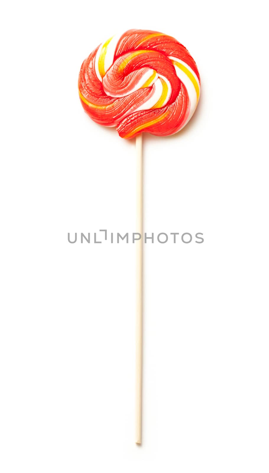 Bright lollipop candy on white background by Garsya