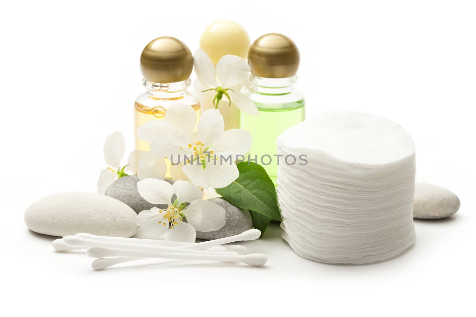 Apple tree flowers, stones and shampoo by Garsya