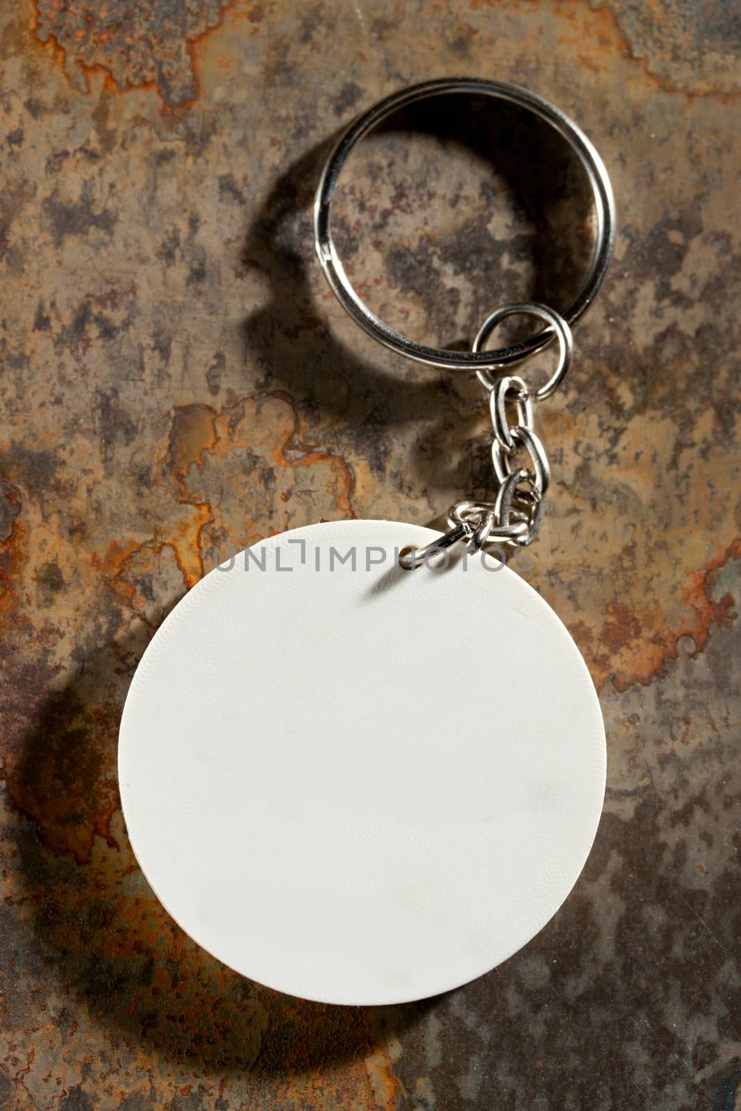 Key ring on the rusty background