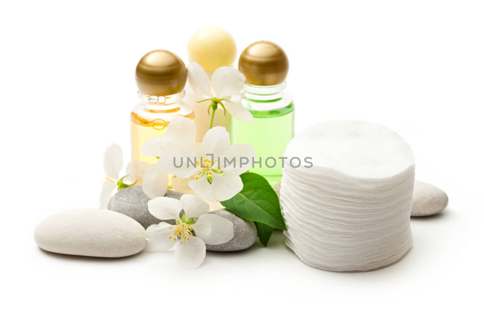 Apple tree flowers, stones and shampoo by Garsya