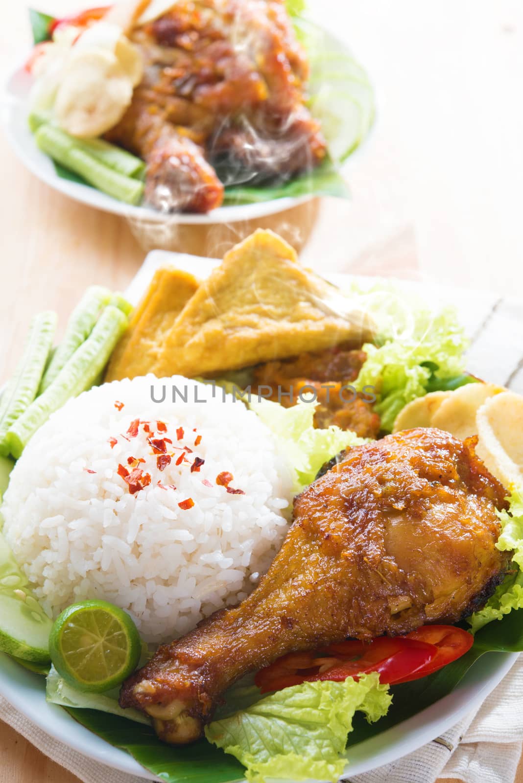 Malaysian food nasi ayam penyet by szefei