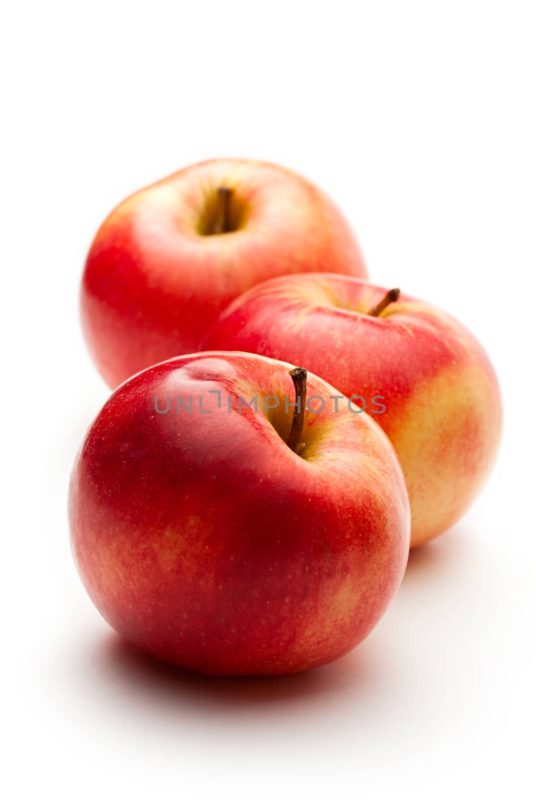 Red apples on the white