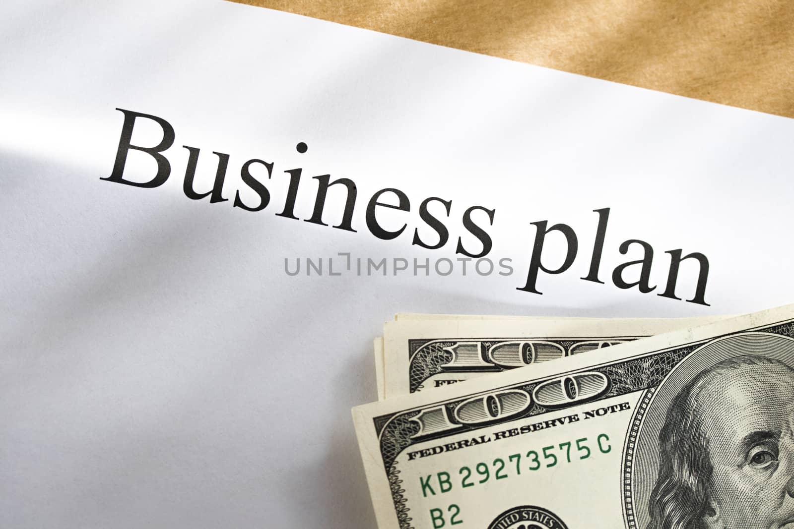 Business plan conception with money