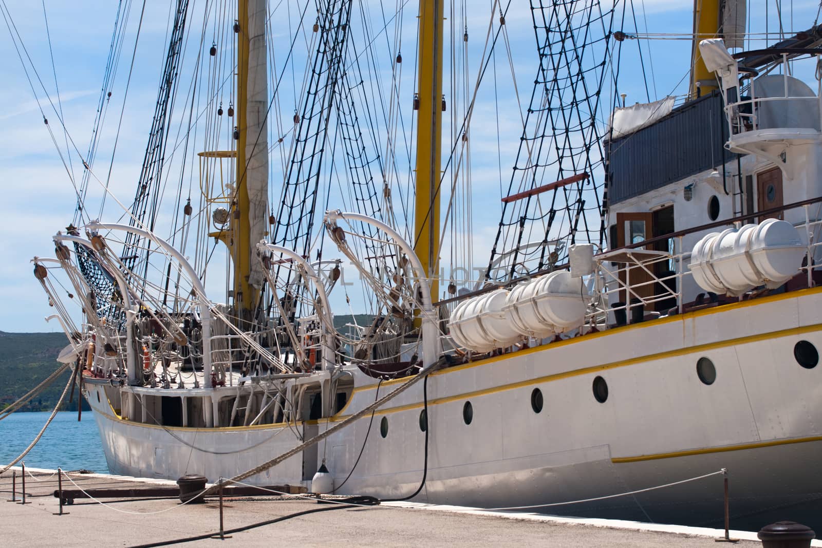 Sailing vessel at the dock by Garsya