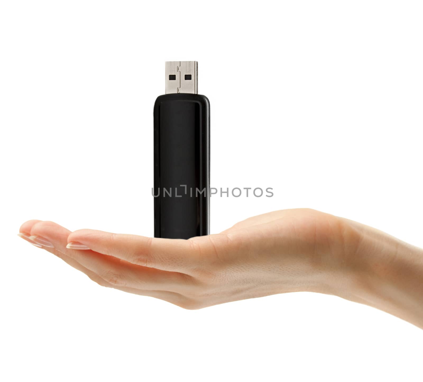 Usb flash in female hand by Garsya