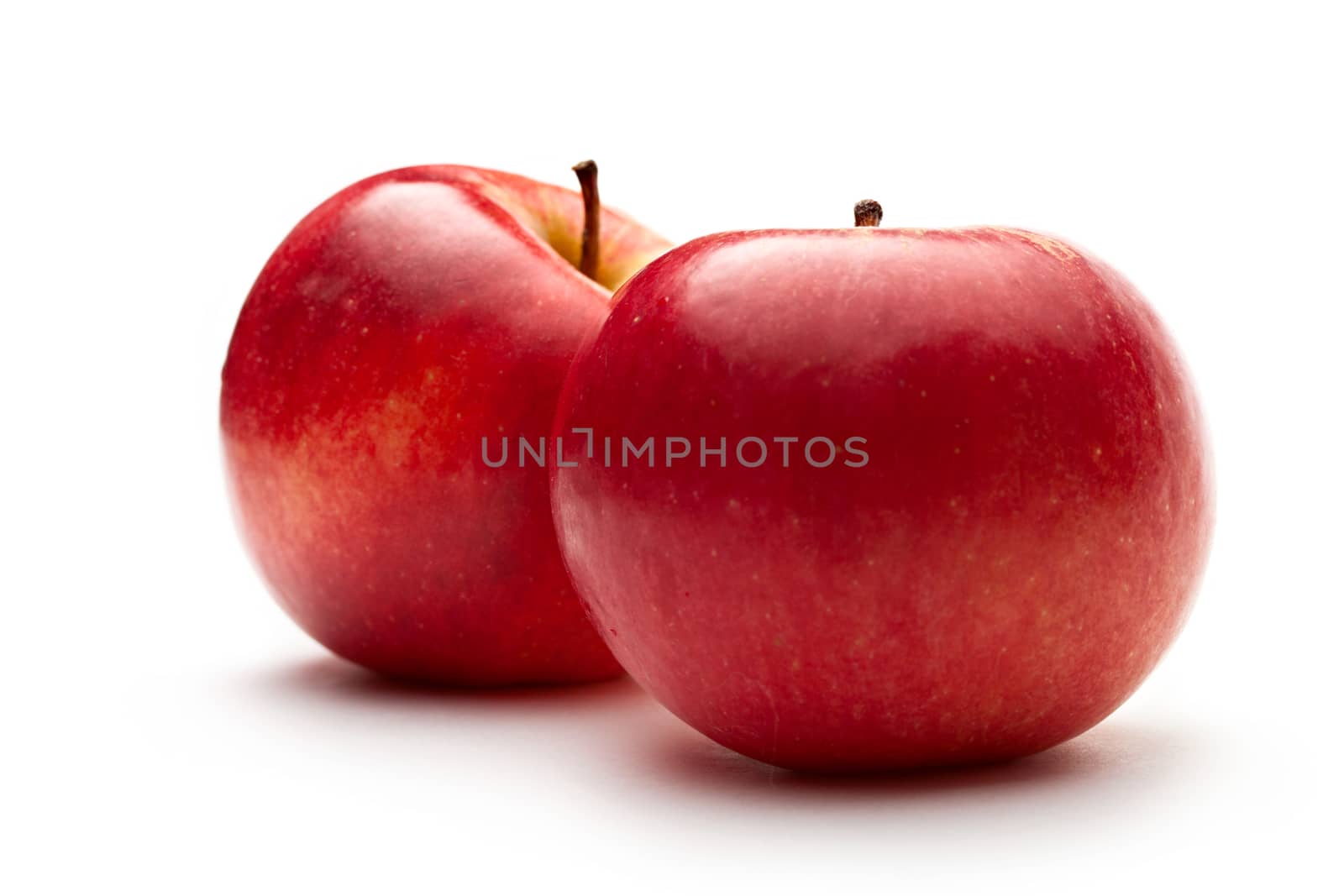 Red apples on the white