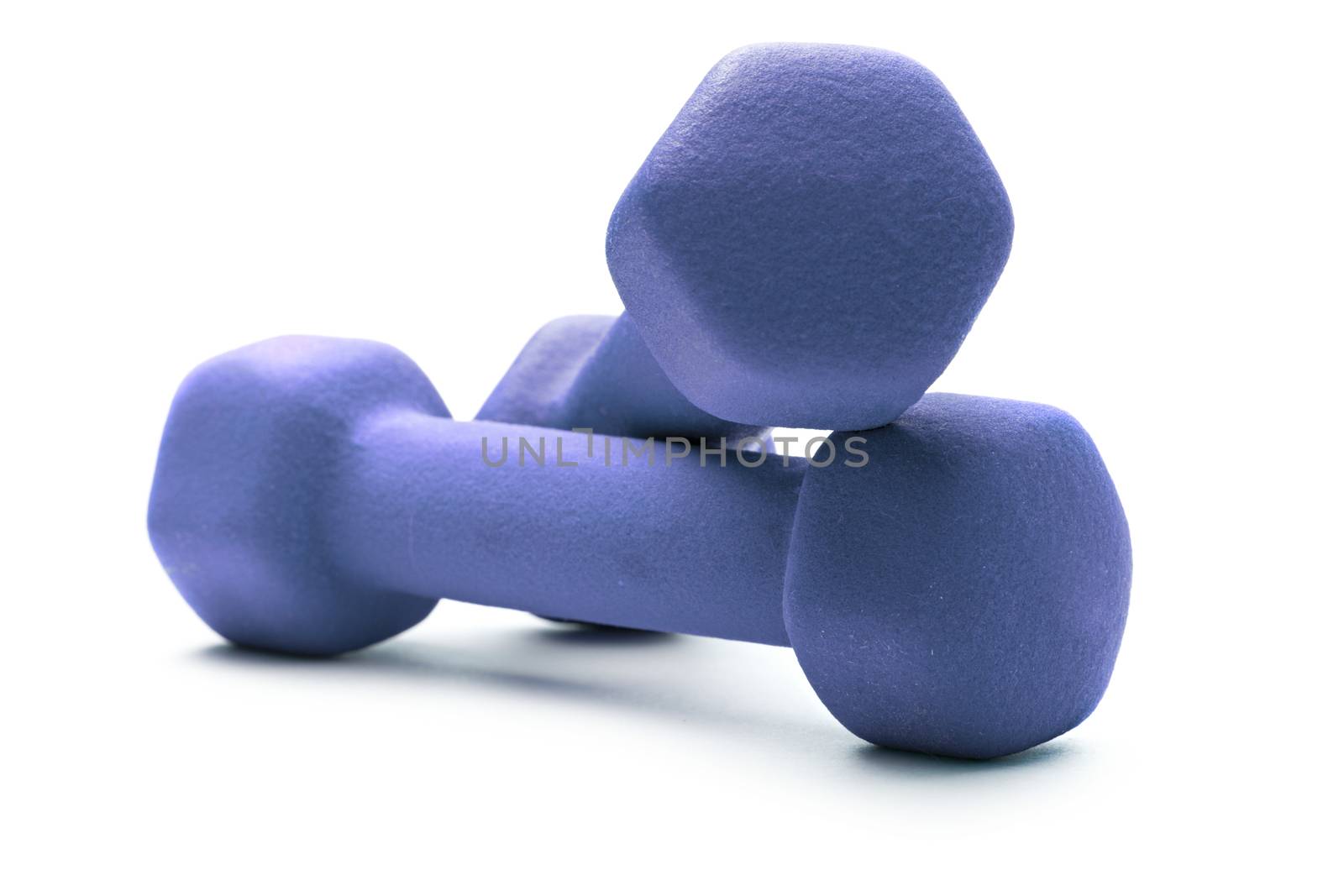 Dumbbells on white background