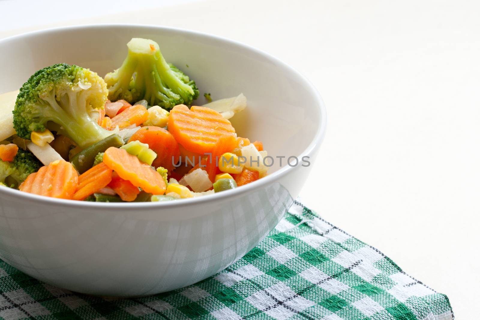 Fried vegetables on the plate