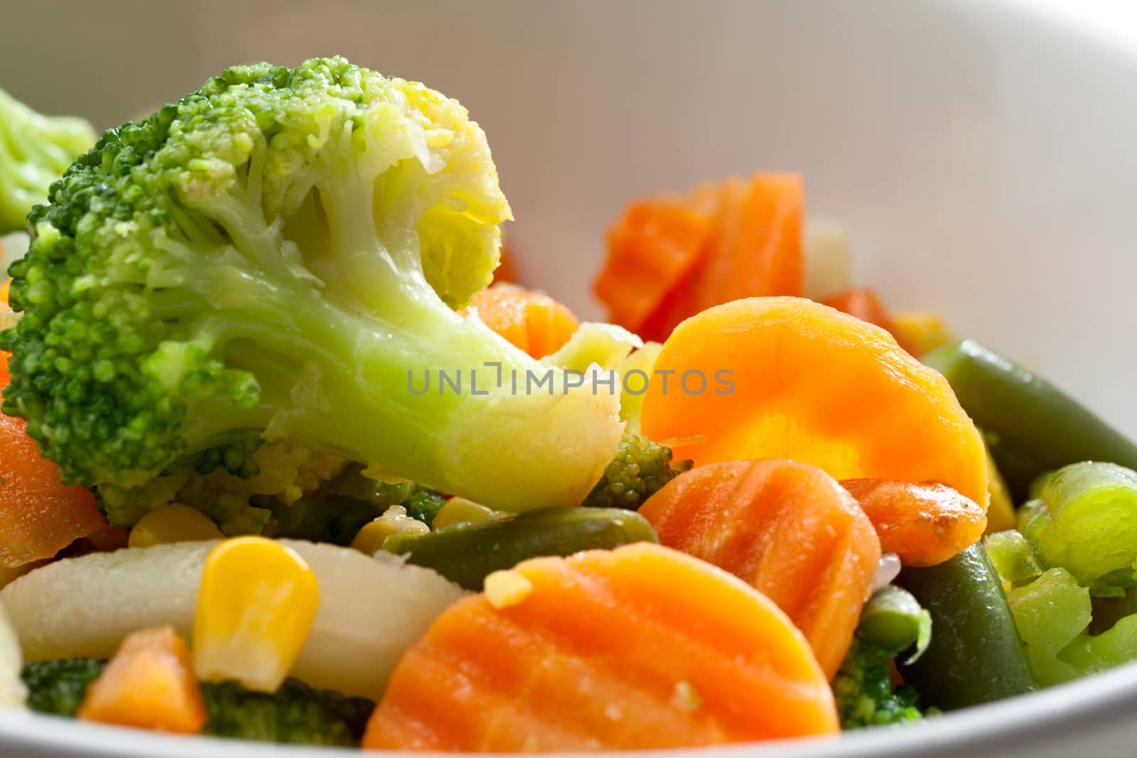 Fried vegetables on the plate