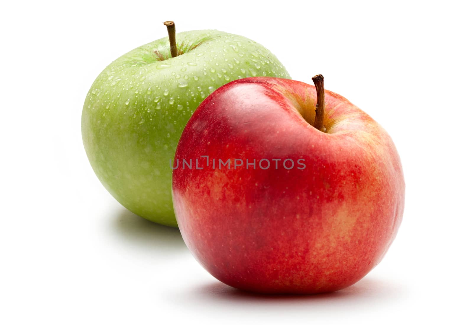 Apples on the white background