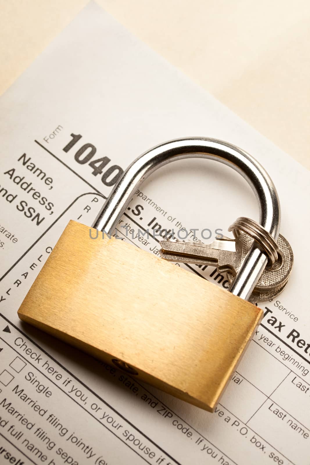 Tax form and key lock by Garsya