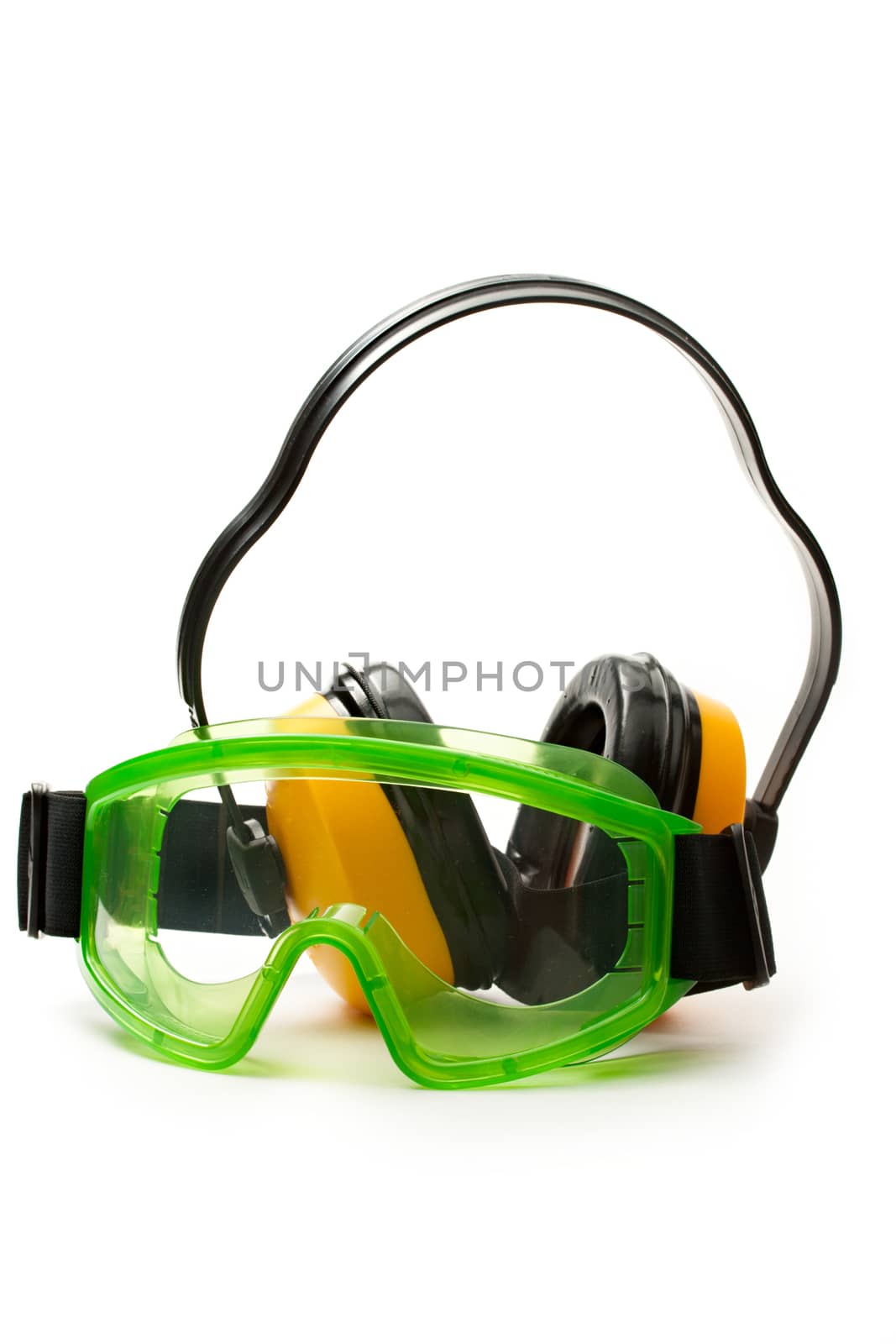 Green goggles with earphones by Garsya