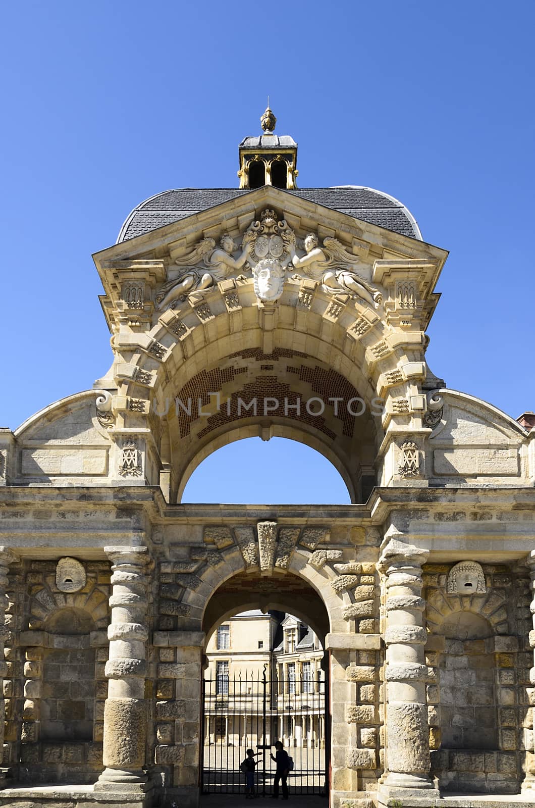 External views of the beautiful park and the castle of Fontainebleau