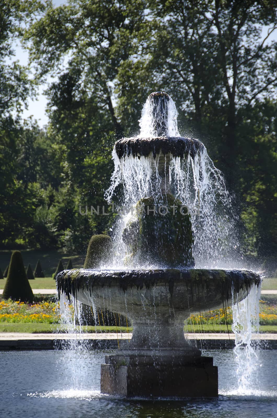 Fontainbleau, France - August 15, 2013 : Royal hunting castle Fontainebleau. Palace of Fontainebleau - one of largest royal chateaux in France (55 km from Paris), UNESCO World Heritage Site.