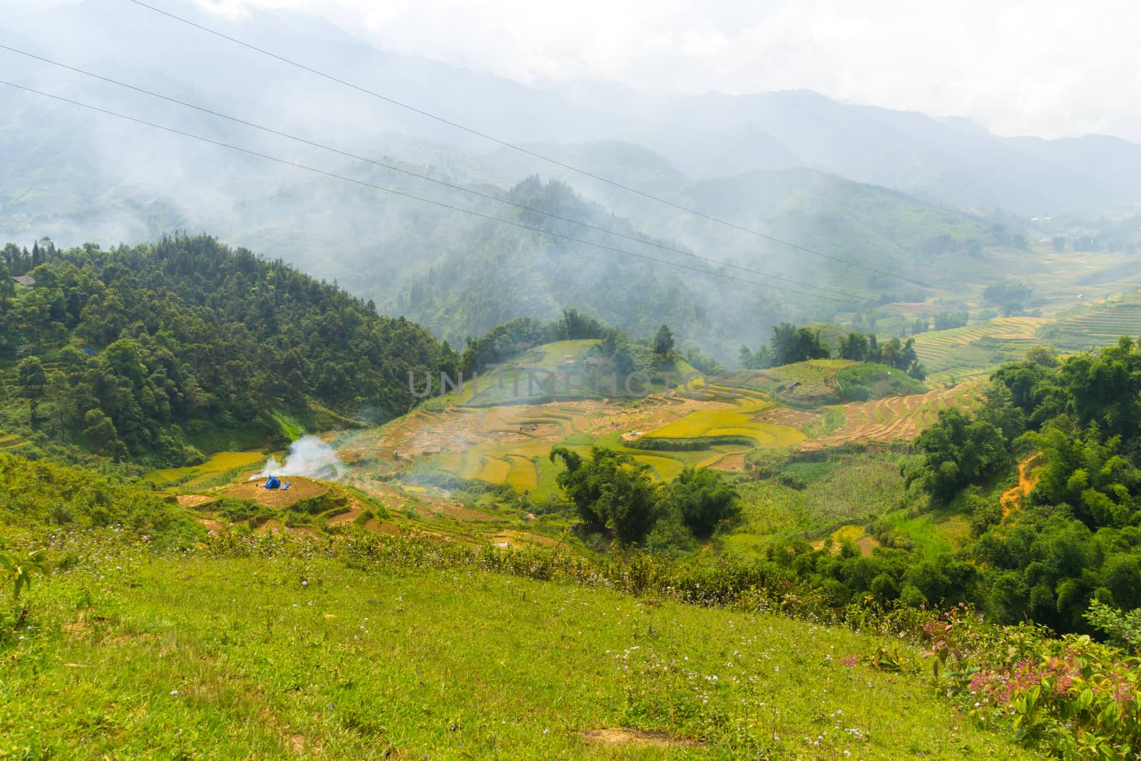 Beautiful View of mountains contain lot of terraced fields