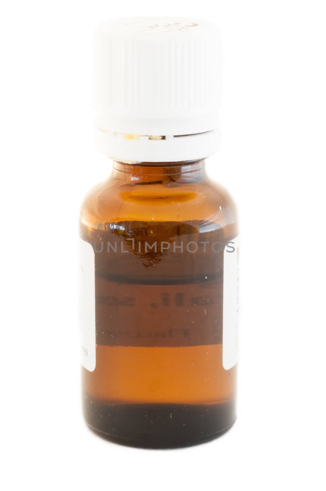 one  liquid medicine isolated in white background
