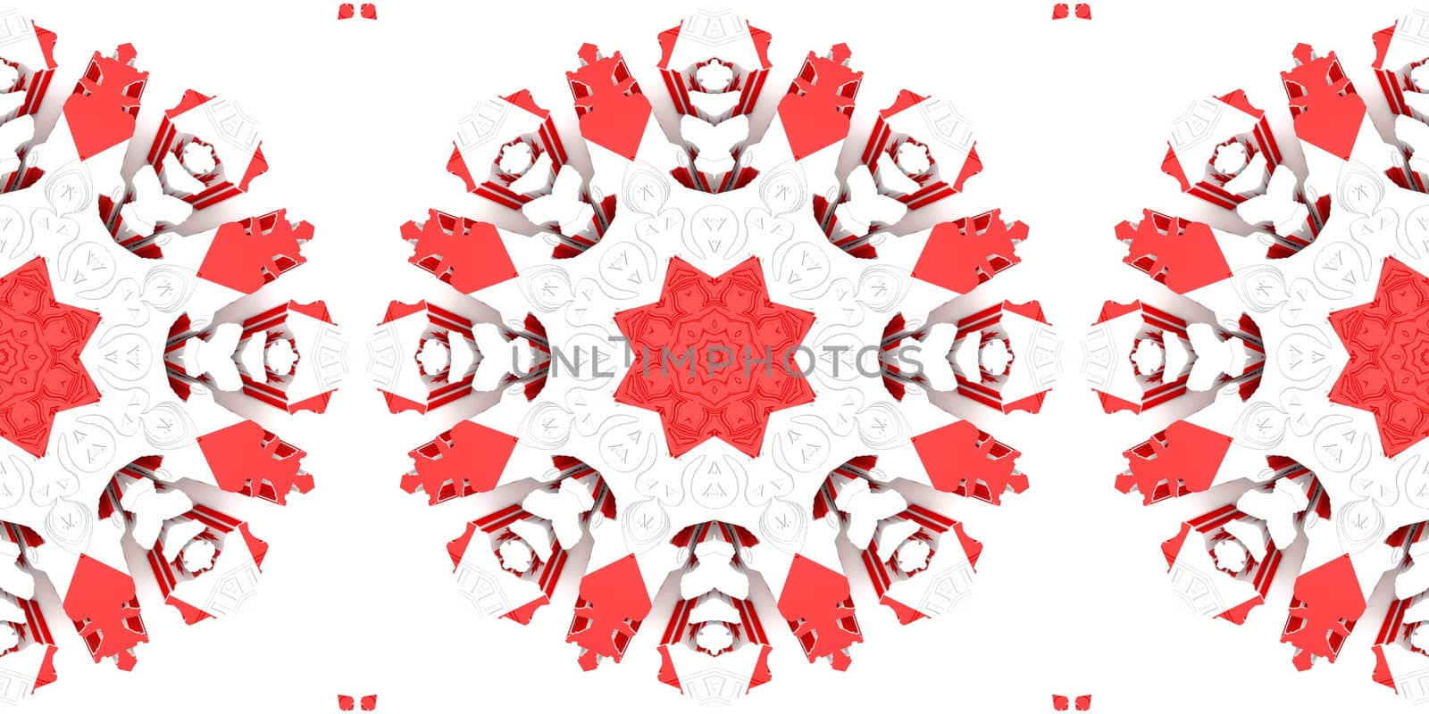 red Ethnic pattern. Abstract kaleidoscope fabric design.