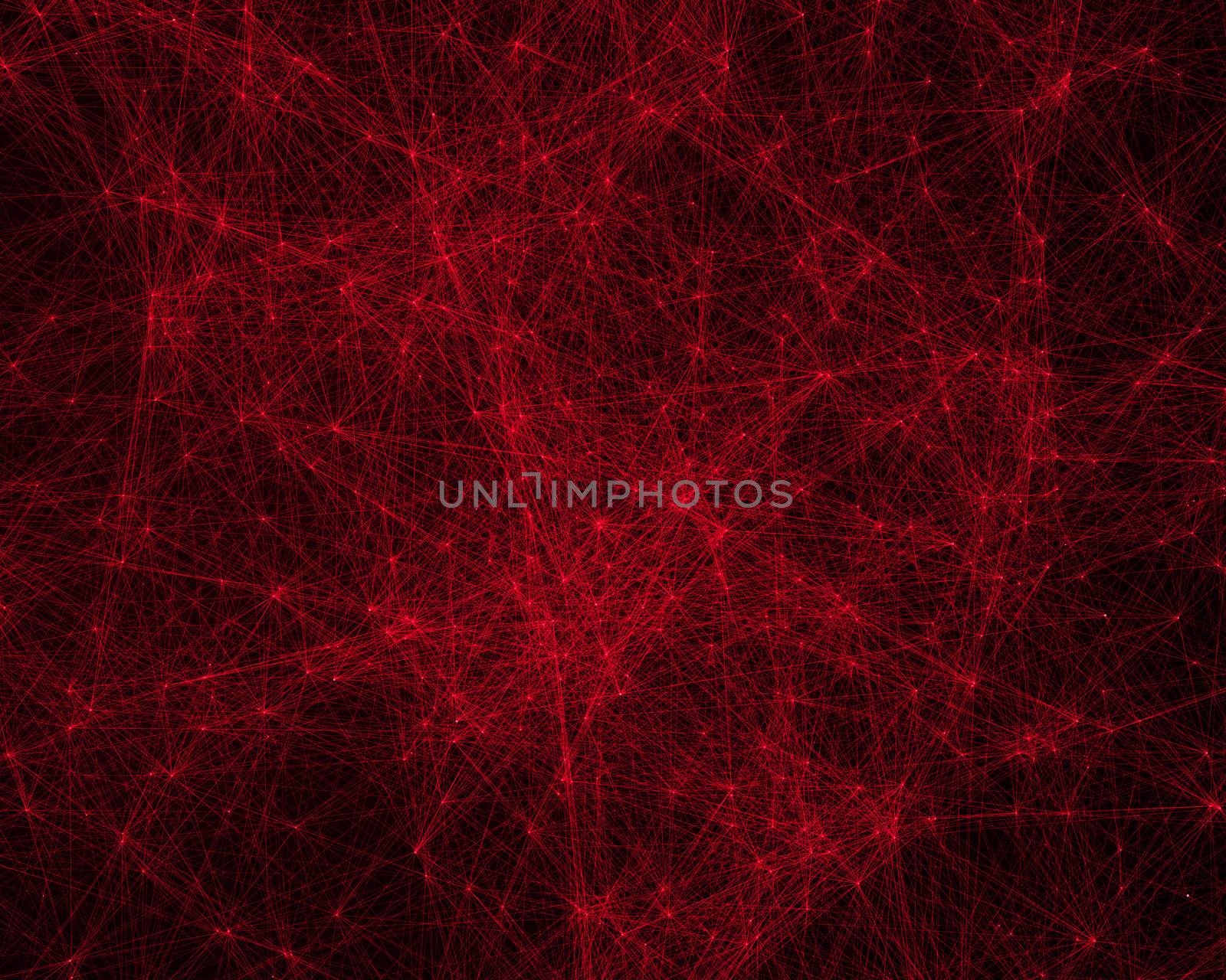 Abstract digital background with red cybernetic particles