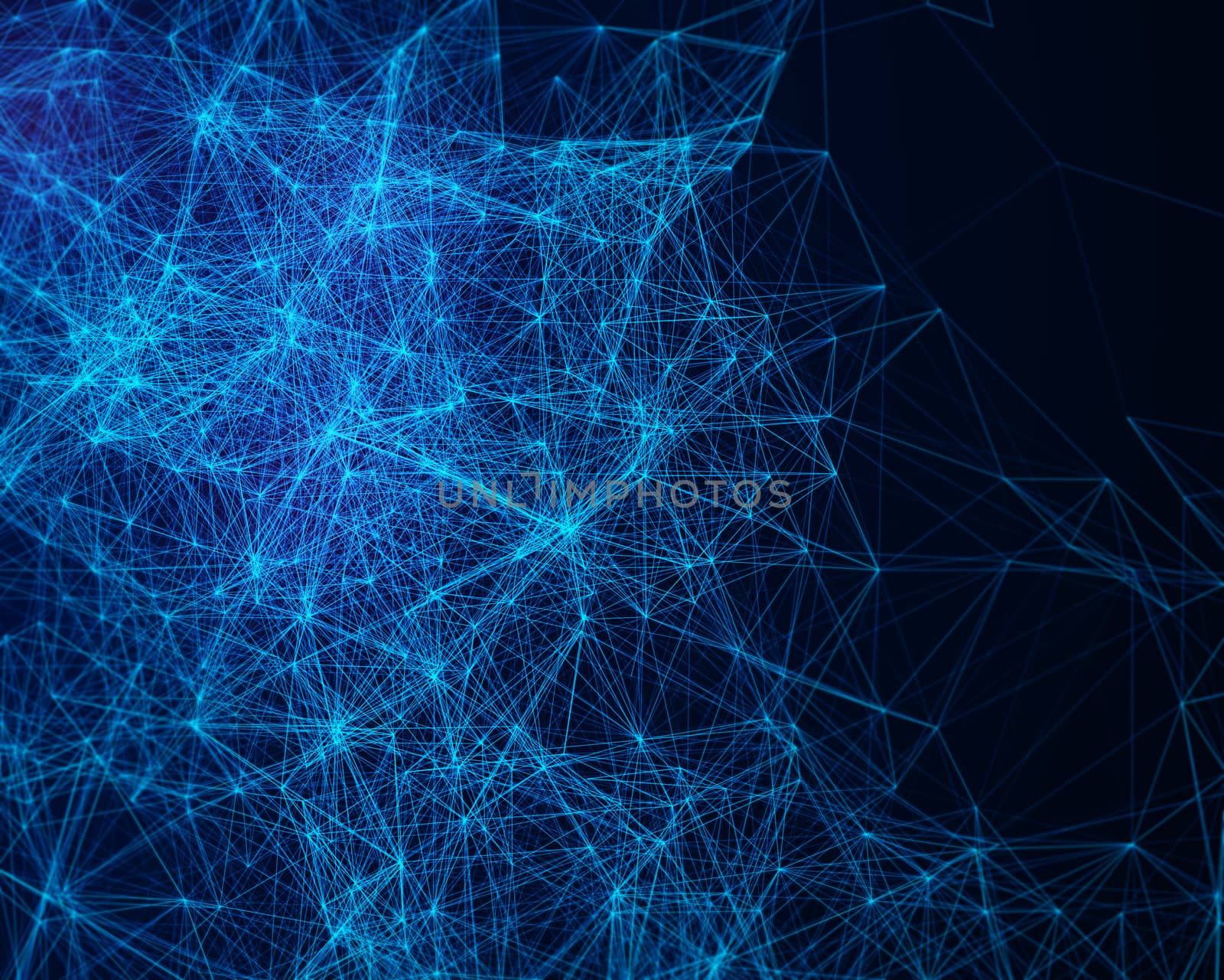 Blue abstract digital background with cybernetic particles