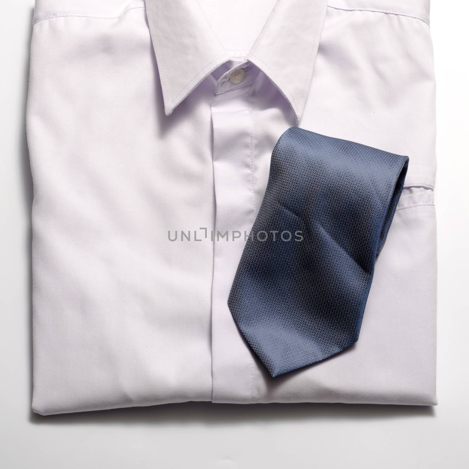 cloth white shirt with blue neck tie
