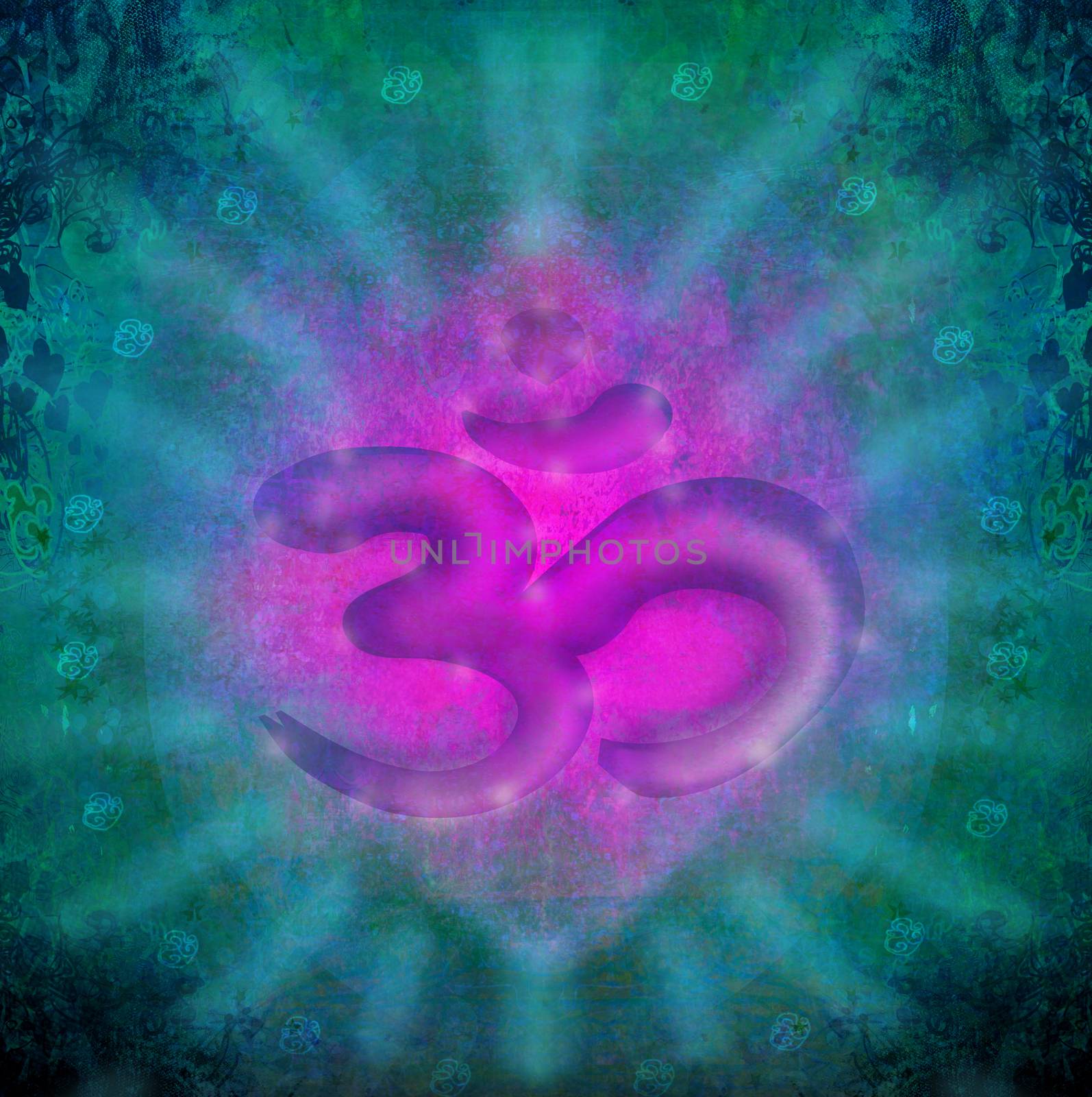 om aum symbol on a grunge texture by JackyBrown