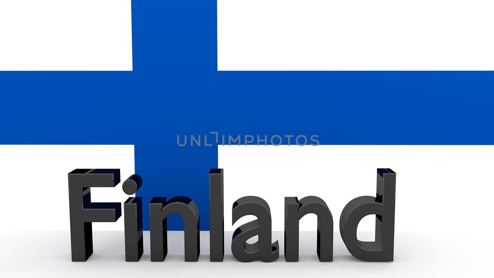 Writing Finland in front of a finnish flag by MarkDw